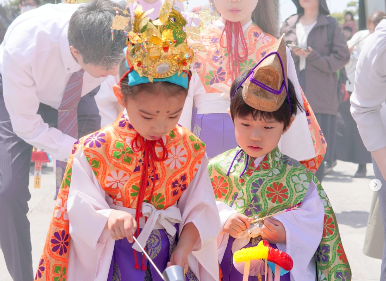 ゴールデンウィークの長野市イベント　稚児行列　花まつりの写真